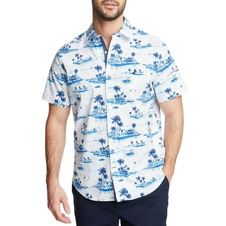 Graphic Short-Sleeve Button Down Shirt