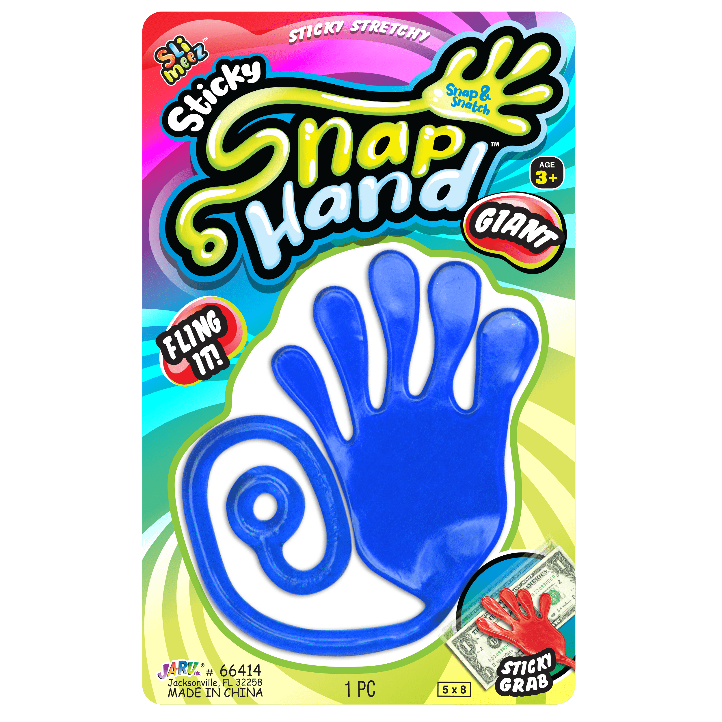 JARU SlimEez Stretchy Sticky Giant Snap Hand, 4 Colors May
