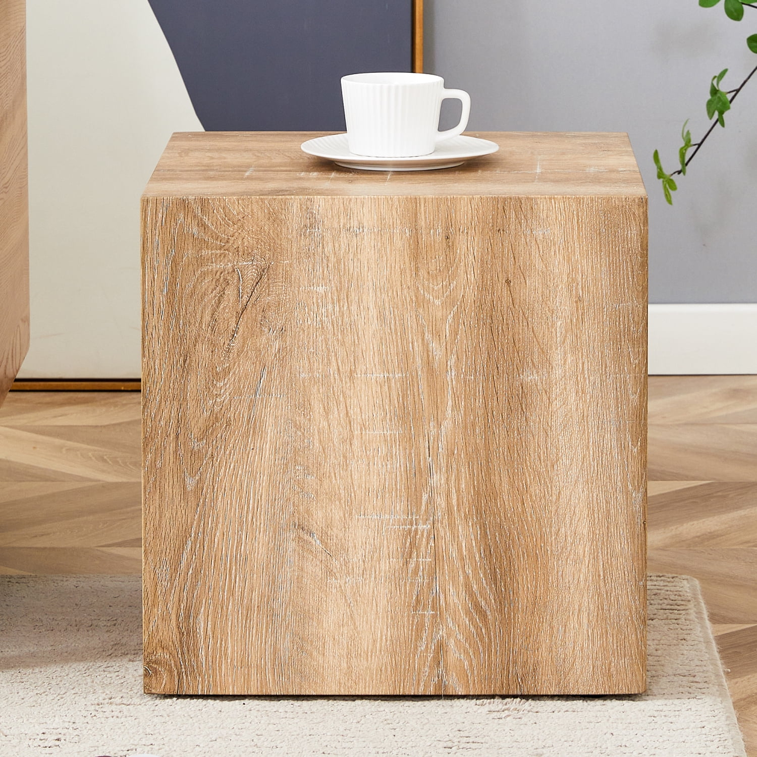 Modern MDF Coffee Table with Natural Wood Texture