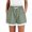 Army Green, variant on StSilkitty Loose Casual Shorts for Womens Cotton Linen Lace Trim Shorts High Waist Elastic Drawstring Wide Leg Shorts with Pockets