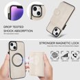 thumbnail image 2 of Decase for iPhone 15 Plus Flip PU Leather Back Cover with 2-in-1 Detachable Magnetic Wallet with 5 Card Slots Compatible Mag-Safe and RFlD Blocking Kickstand and Wireless Charging,White, 2 of 7