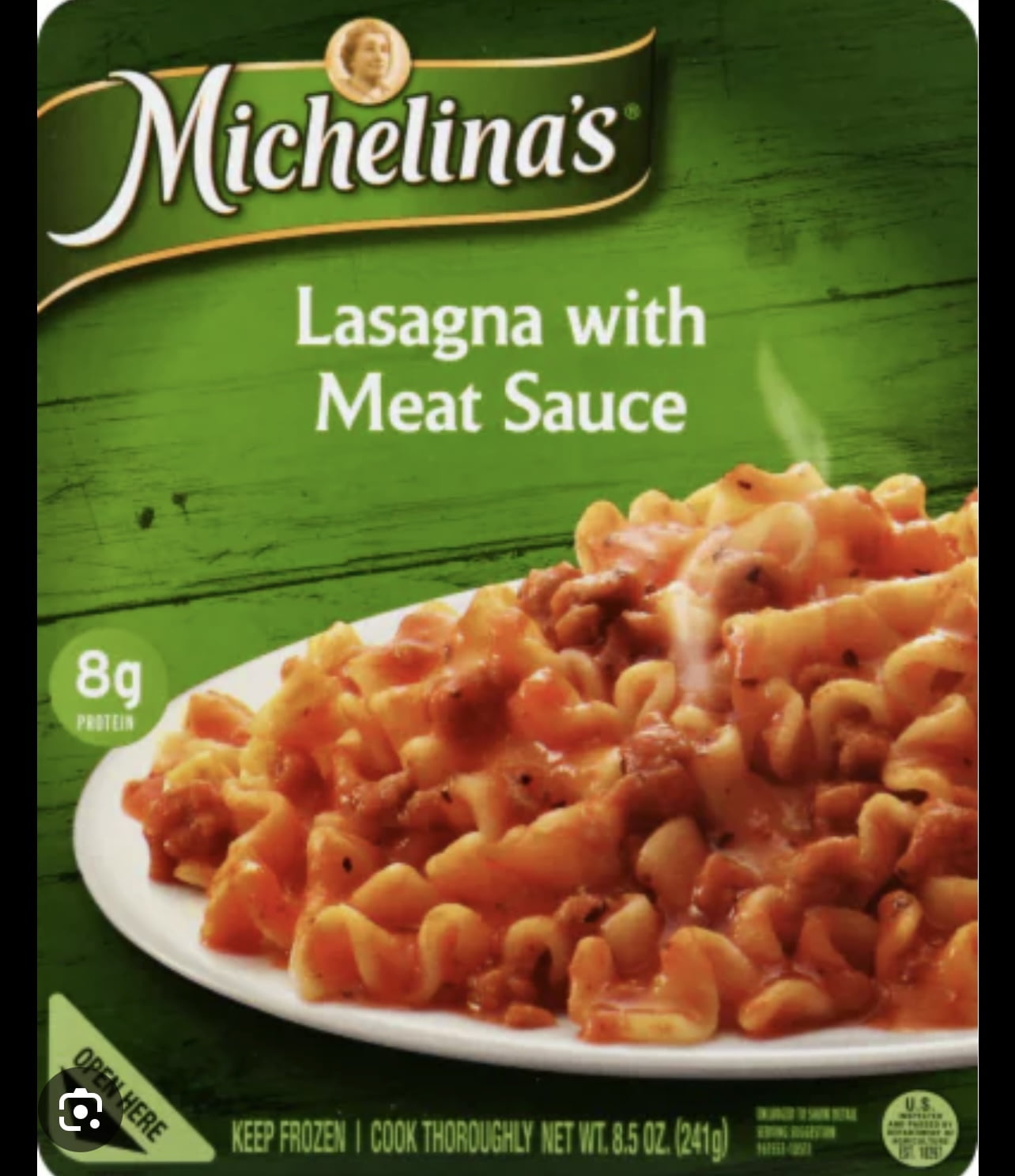 Michelina's Entree Authentic Lasagna with Meat Sauce 241g Box Single Frozen Packaged Meal