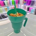 thumbnail image 4 of Hariumiu Popcorn Water Cup Popcorn Drink Cup Stadium Tumbler with Snack Bowl with Straw Leakproof Snack Cup Reusable Cinema Beverage, 4 of 8