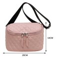 thumbnail image 3 of Bolso bandolera para mujer Bolso grande de cuero PU Bolsas tipo satchel acolchados (Rosa), 3 of 8