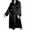 Black, variant on Kaemgyyd Women's Plus Size Robe Soft Satin Bathrobe Short Lightweight Kimono Bathrobe with Pockets Maternity Silk Robe with Belt