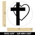 thumbnail image 2 of Cross and Heart Love Christian Self-Inking Rubber Stamp Ink Stamper - Yellow Ink - Medium 1 Inch, 2 of 7