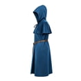 thumbnail image 6 of SAWOBUUN Mens Renaissance Set Medieval with Hooded Surcoat Leather Belt Ren Faire Halloween Outfit, 6 of 6