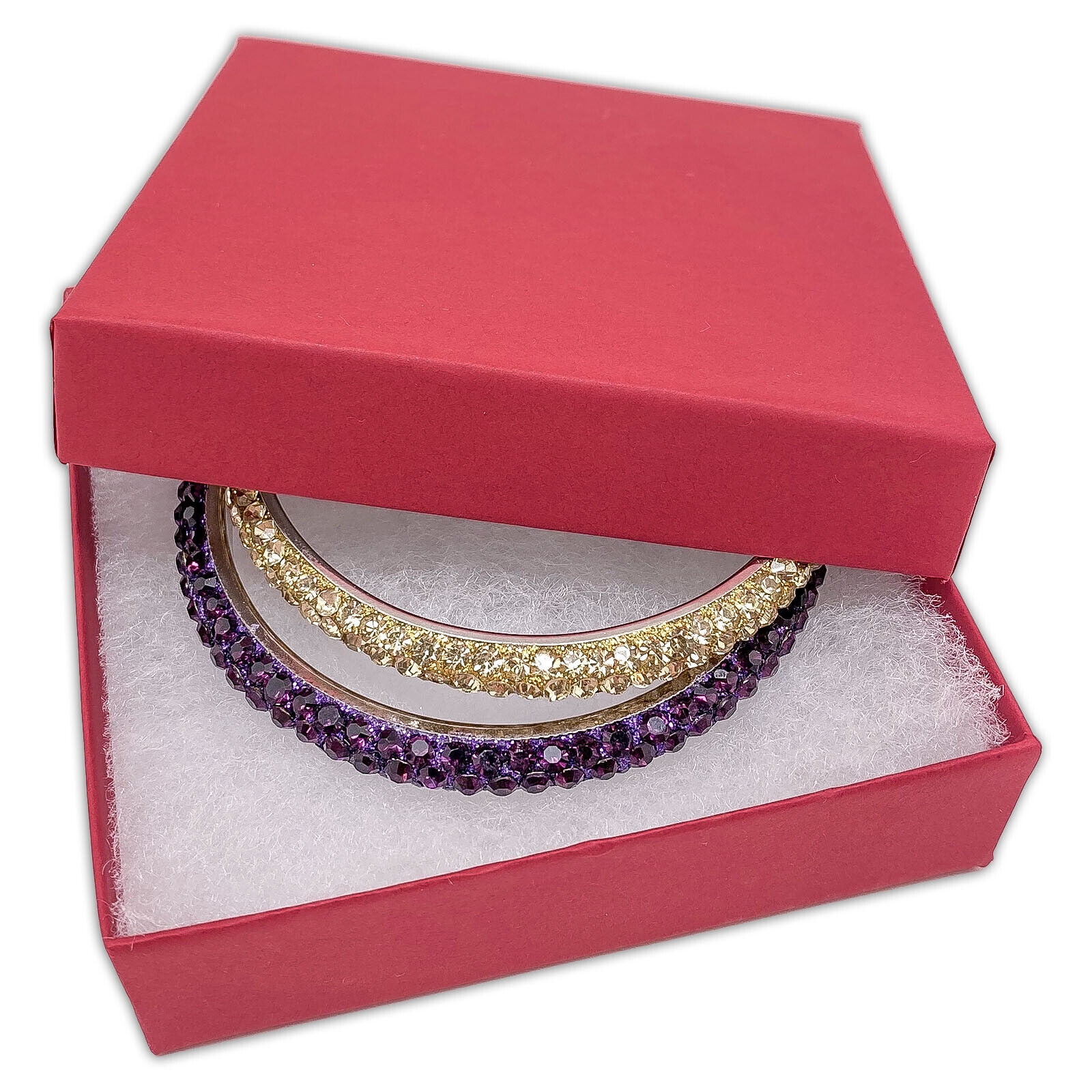 Kraft Paper Jewelry Gift Boxes & Cotton Insert 25Pack Matte Red