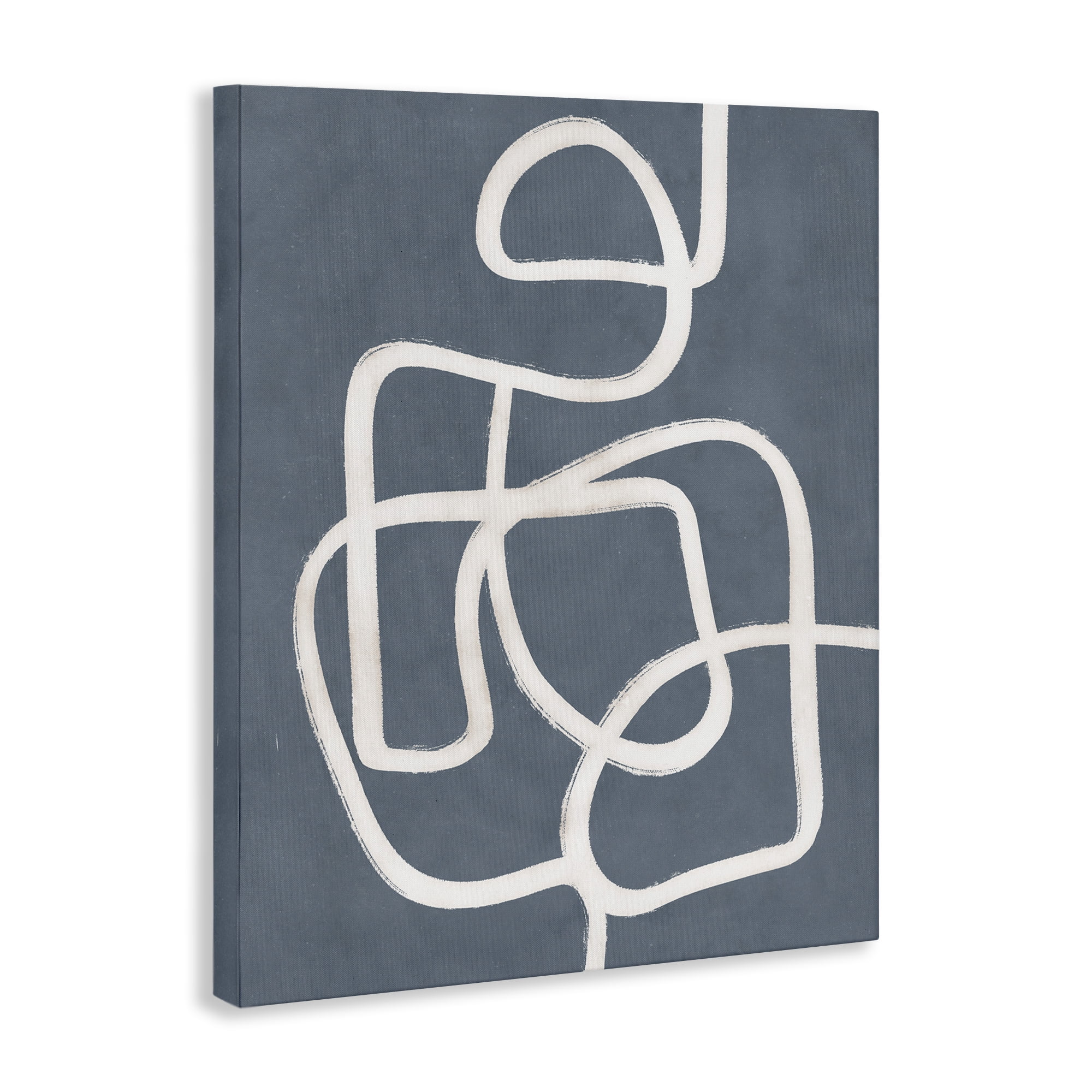 Stupell Industries Blue Freeflow Line Abstract Painting Gallery Wrapped Canvas Art Print Wall Art, 30 x 40