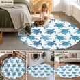 thumbnail image 5 of Round Rugs 7Ft, Blue Coastal Turtle Round Area Rug Washable Indoor Throw Carpet, Ocean Beach Nautical Marine Life Large Non Slip Circle Rug for Dining Room Playroom Home Decor Aesthetic, 5 of 8