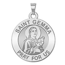 Picturesongold.Com Saint Gemma Galgani Medal - Round- 2/3 x 2/3 inch Size of Dime, Sterling Silver