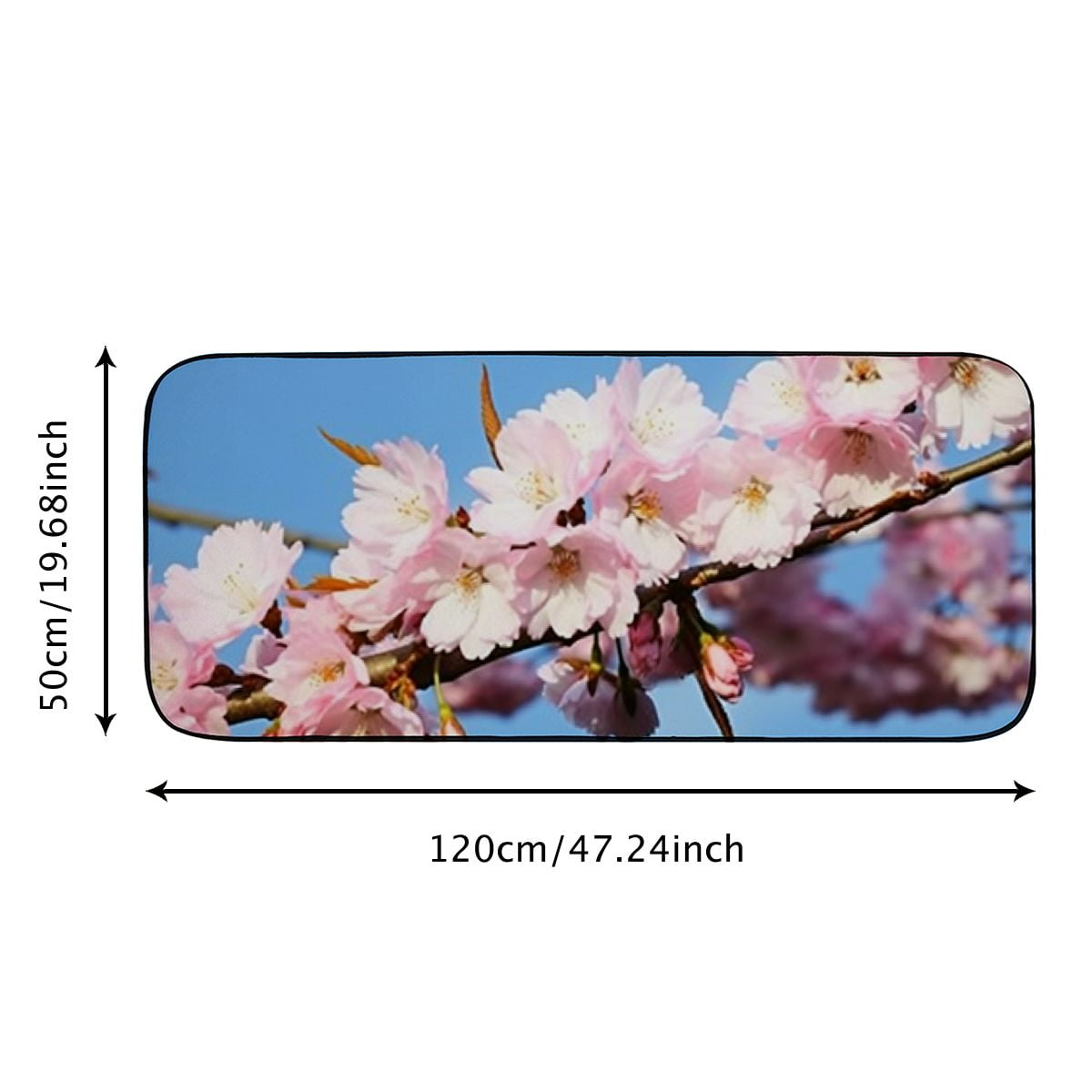 Heduofu Decorative Door Mat, Door Mat with Non-Slip Rubber Backing, Easy Cleaning, Traps Dirt, for Entry, Patio, Garage - Cherry Blossom Japanese Cherry Smell Blossom Bloom 19.68*47.24 in
