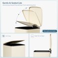 thumbnail image 5 of TLSUNNY 8 Gal/30L Square Trash Can, Fingerprint-Proof Stainless Steel Step Garbage Bin, Soft-Close Lid & Removable Bucket for Kitchen, Office, Home, 5 of 9