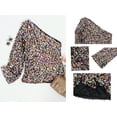 thumbnail image 5 of Women's Sparkly Sequin Party Tops Long Sleeve One Shoulder Top Blouse Shirts, Multicolored, Medium, 5 of 5