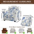 thumbnail image 7 of FKELYI Retro Flower Blue Print 2 Pcs Stretch Armchair Slipcover with Individual Cushion Cover Non-Slip Furniture Protector for Living Room Couch Sofa Covers, 7 of 7