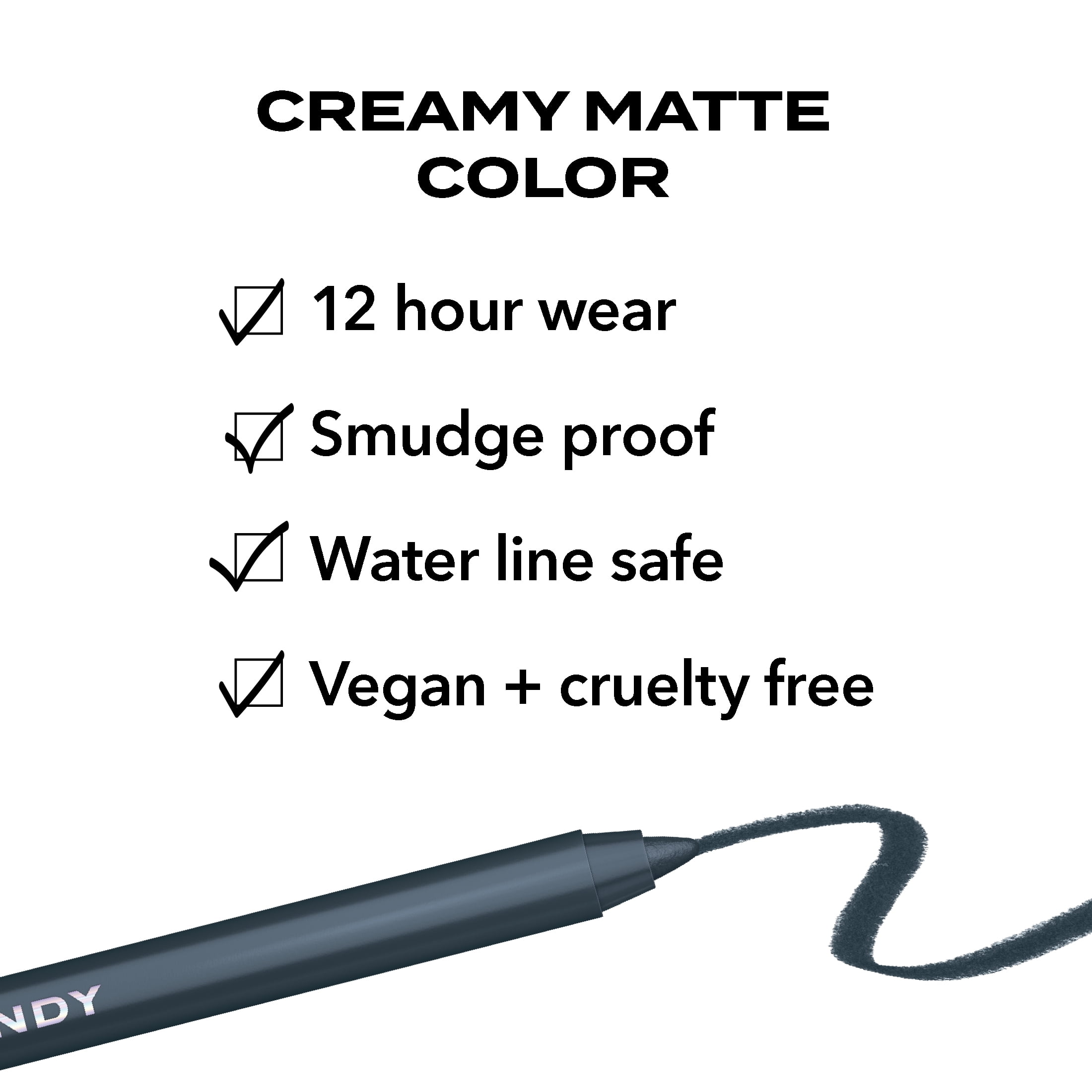 Hard Candy Party Lines Gel Eyeliner, Pencil Liner, 12HR Waterline Safe, Jailbreak, Matte Grey