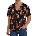 thumbnail image 7 of Lsque Valentine Gnome print Men's Cuban Collar Short Sleeve Shirt Summer Beachwear Casual Button Down Fashionable Vacation Leisure Shirt-Large, 7 of 7