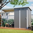 thumbnail image 4 of Thanaddo 5x3 FT Galvanized Steel Storage Shed, 2-in-1 Lean-To Outdoor Unit with Gazebo Cover and Easy Assembly, 4 of 13