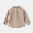 thumbnail image 3 of Ticikt Boys Corduroy Shirt Jacket Long Sleeve Casual Open Front Shirt with Collar for Kids Toddler,Color:Khaki,Size:4-5 Years, 3 of 3