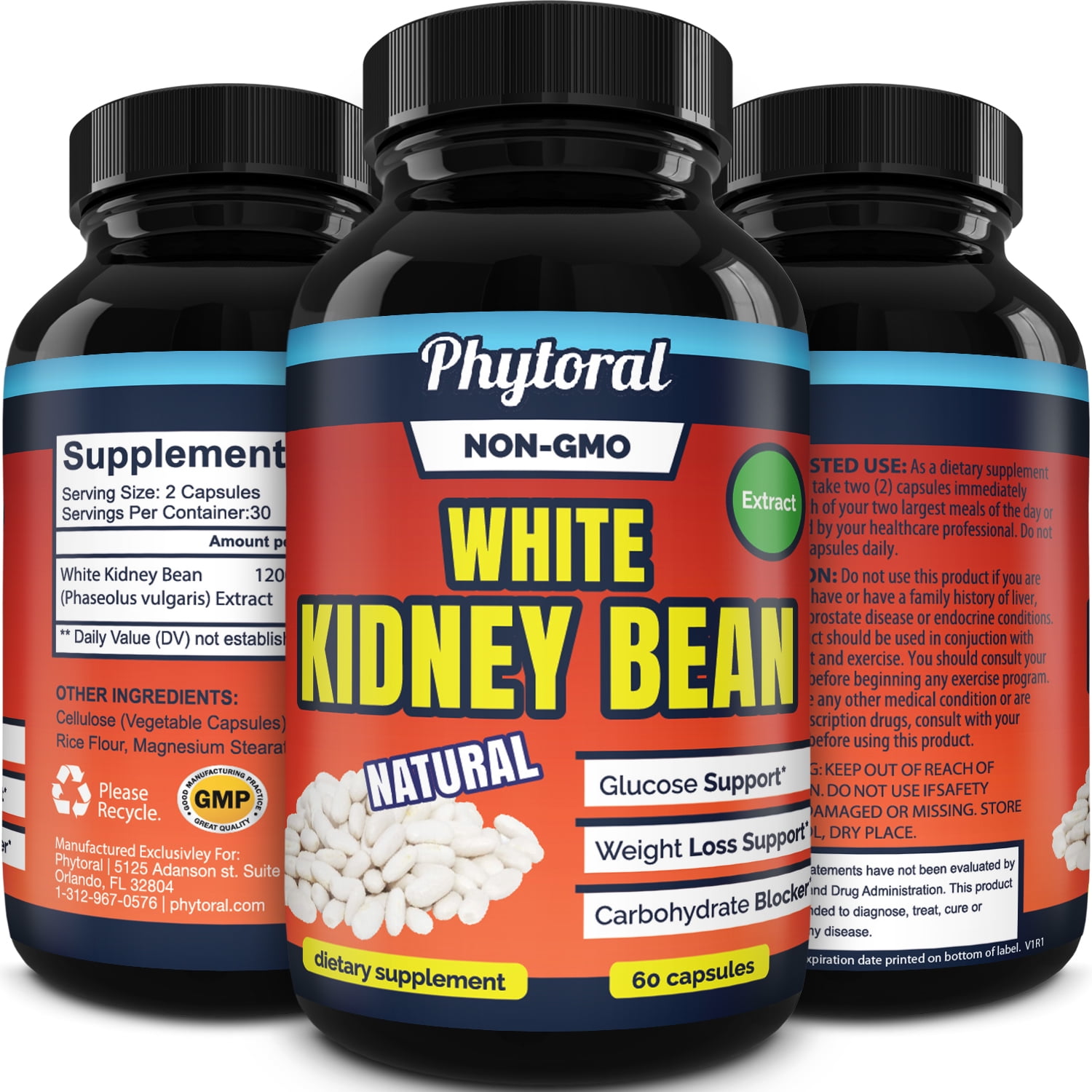 Phytoral White Kidney Bean Supplement Pills Carb Blocker Weight Loss