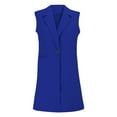 thumbnail image 5 of Jxximdong Fashion Coat for Women, Casual Notched Lapel Wool Blend Vest Western One Button Sleeveless Wool Jacket Coat, Women's Coats Blue, 5 of 8