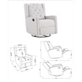 thumbnail image 5 of Suite Bebe Bryton Swivel Glider Recliner - Tufted - Woven Gray Fabric, 5 of 10