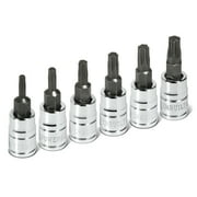Powerbuilt 6 Piece 1/4 Inch Drive Torx Bit Socket Set - 640049