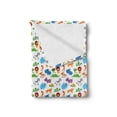 thumbnail image 2 of Animal Soft Flannel Fleece Throw Blanket, Repetitive Zoo Themed Pattern with Childish Fauna Cartoon on Plain Backdrop Print, Cozy Plush for Indoor and Outdoor Use, 70" x 90", Multicolor, by Ambesonne, 2 of 5