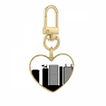 thumbnail image 1 of Australia Landmark Sydney Opera House Outline Gold Heart Keychain Metal Keyring Holder, 1 of 3
