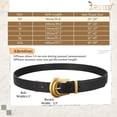 thumbnail image 7 of Women's Western Belt Vintage Black Leather Waist Belt for Pants Jeans with Gold Buckle, 7 of 7
