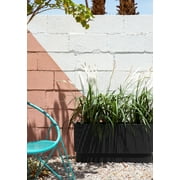 Veradek Demi Series 30 Long Plastic-Stone Planter - Black 2 Pack