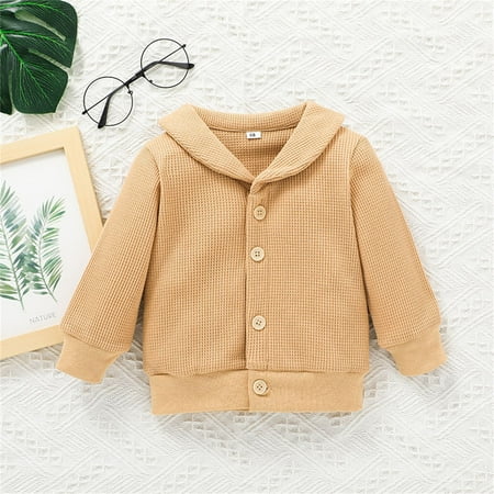 

FZM Christmas Kids Baby Girls Boys Solid Cardigan Coat Jacket Outer Outfits Clothes