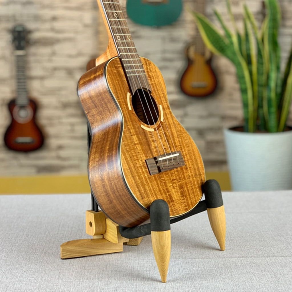 Portable Folding Ukulele Display Stand Wood Small Guitar Holder Easy to Use