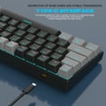 thumbnail image 4 of 60 Percent Mechanical Gaming Keyboard, Black Gaming Keyboard with Red Switches, Detachable Type-C Cable 60% Mini Keyboard with Powder Blue Light for /PC/Laptop - Gray & Black/Red Switches, 4 of 6