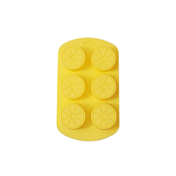Molde de silicona para pasteles de 6 cavidades, utensilios para hornear para bebés, herramienta de decoración antiadherente con forma de fruta, Herramientas y accesorios para hornear Amarillo Inteprter HA080523-01