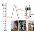 thumbnail image 4 of 16.5FT Aluminum Telescoping Extension Ladder 330lbs Max Capacity Lightweight Portable Multi-Purpose Folding with Support Bar Anti-Slip EN131 Certificated, 4 of 8