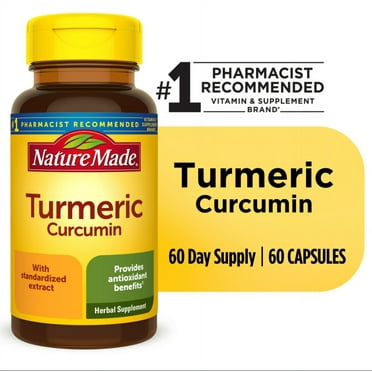 Nature Made Turmeric Curcumin 500 mg Capsules, Herbal Supplement, 60 Count