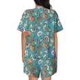thumbnail image 3 of Naloa Cute Conch Women's Short-Sleeved Pajama Set, Loungewear, Summer pajamas, Breathable Cozy - Large, 3 of 9
