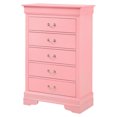 thumbnail image 2 of Glory Furniture Louis Phillipe 5 Drawer Chest in Pink, 2 of 5