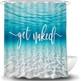 thumbnail image 4 of Get Naked Ocean Shower Curtain Blue Teal Water Nature Tropical Underwater Sea Nautical Funny Beach Bathroom Decor with Hook, 4 of 7