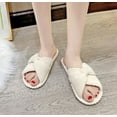 thumbnail image 5 of Slippers for Women Memory Foam House Bedroom Corduroy Bow Crossbands Slide Slipper Shoes Comfy Trendy Gift Slippers, 5 of 7