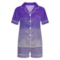 thumbnail image 4 of IROINNID Womens Two Piece Pajama Set Silk Sleepwear Short Sleeve Tops+ Shorts summer Homewear Clothes, 4 of 5