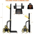 thumbnail image 2 of All-Terrain Stair Climbing Hand Truck, 440 Lbs Heavy Duty Folding Dolly with 6 Wheels & Telescopic Handle, 2-in-1 Cart for Easy Moving from Stairs to Storage, 2 of 7
