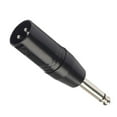 thumbnail image 2 of 6.35mm Mono Male to XLR 3Pin Male Audio Plug Converter Adapter Connector, 2 of 9