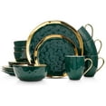 thumbnail image 1 of Stone Lain Florian Porcelain 16 Piece Dinnerware Set, Service for 4, Green, 1 of 10