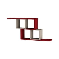 Ada Home Decor Furniture 49.21" 2 Tier Light Mocha Walost Modern Wall Shelf