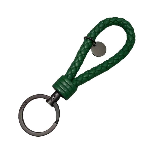 Llavero de cuerda tejida Inteprter de cuero Verde oscuro 3.3*9 cm