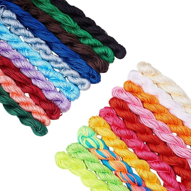 Elite - 20 Packs Kumihimo Nylon Thread 1mm Nylon Rope for DIY