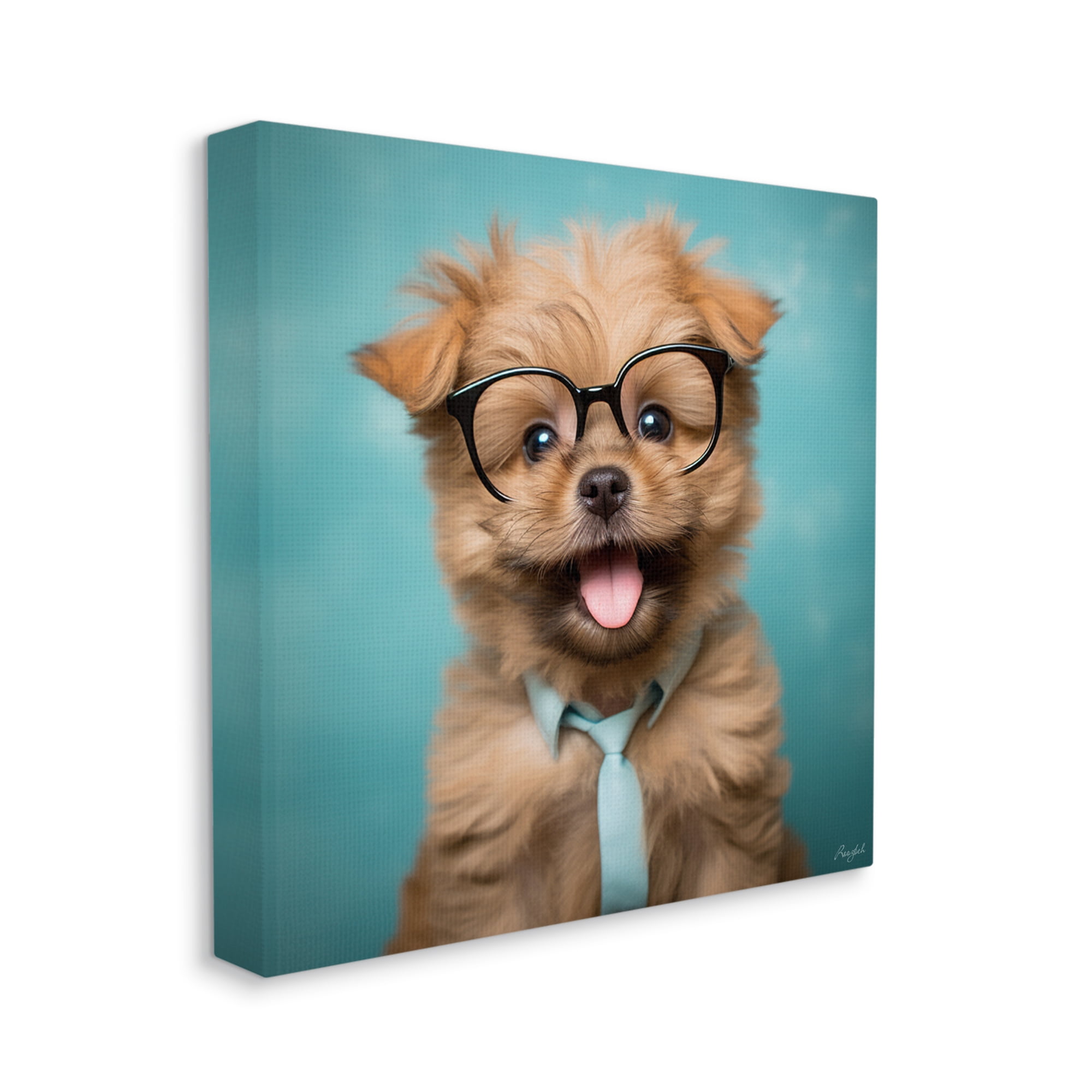 Stupell Industries Brown Dog Portrait Animals & Insects Painting Gallery Wrapped Canvas Art Print Wall Art, 36 x 36