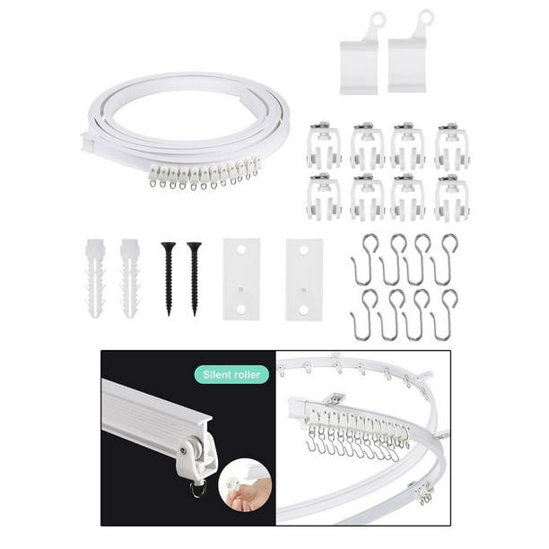 Accesorio de Riel de cortina BLESIY curvo 100 cm flexible para cortinas divisorias